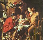 Jacob Jordaens Satyr at the Peasant's House Sweden oil painting reproduction